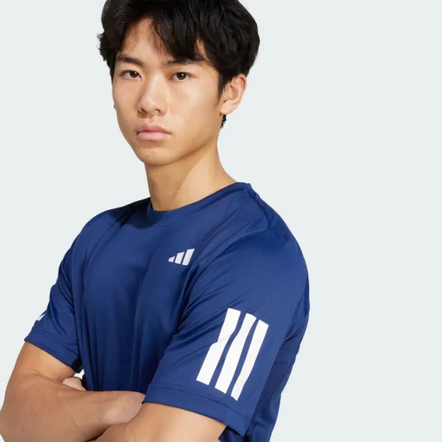 【adidas 愛迪達】Club 3str Tee 男 T恤 運動上衣 休閒短袖 藍 亞版(JN5730)