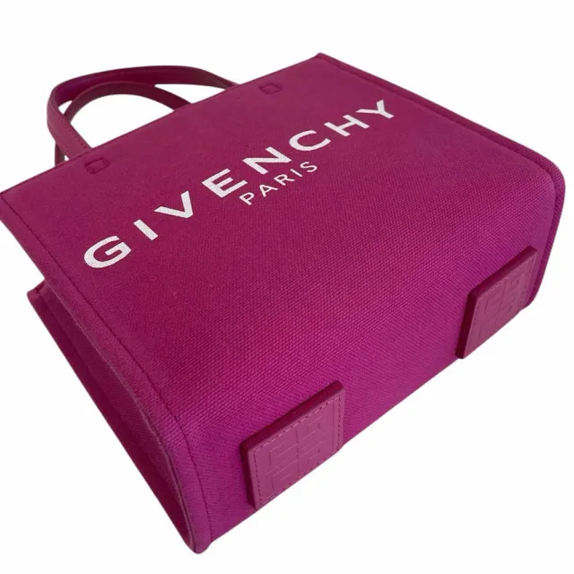 【GIVENCHY 紀梵希】.G-Tote 字母印花帆布手提斜背包(粉色)