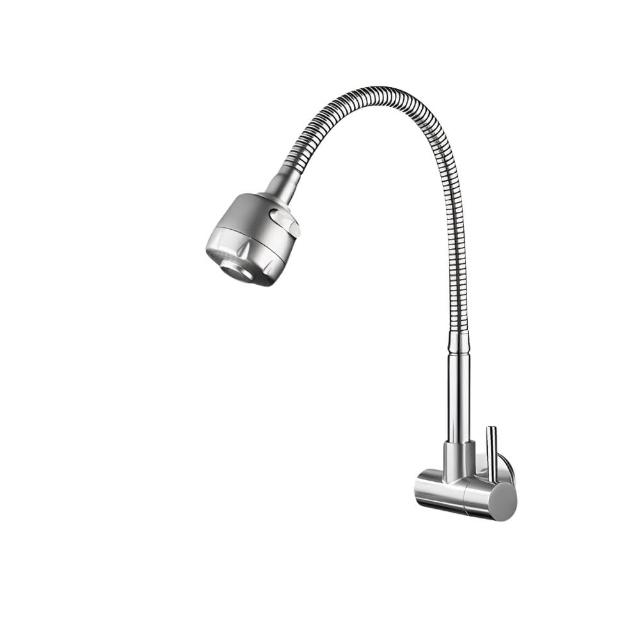 【GESAI 格賽】304不鏽鋼單冷壁式萬向龍頭B-60116(壁式龍頭/牆壁龍頭/單冷龍頭)