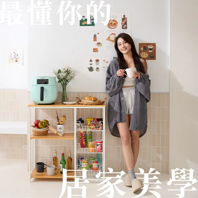 【居家cheaper】三板三籃廚房置物架 附輪組 TD080-3NWTc(廚房架 廚房櫃 廚房置物架 烤箱架)