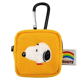 【小禮堂】雙11 Snoopy 史努比 方形登山扣收納包 側臉款(平輸品)