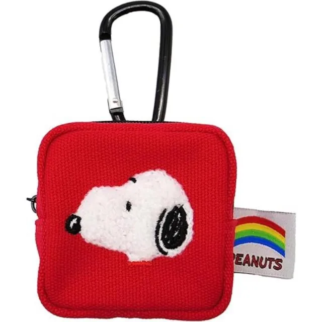 【小禮堂】雙11 Snoopy 史努比 方形登山扣收納包 側臉款(平輸品)
