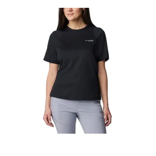 【Columbia 哥倫比亞】女款-超防曬UPF50快排短袖上衣-黑色(UAR55440BK/JS)