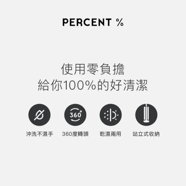 【PERCENT 百潔】QUICK MOP 免手洗高效平板拖把 綠色 短柄除塵滾輪 除塵紙