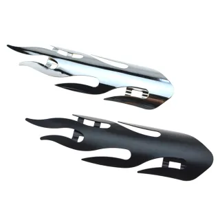 【Supamoto】排氣管防燙蓋—火焰(街車/美式/復古/銀色/黑色/電鍍/防燙罩/復古/通用/改裝/檔車)