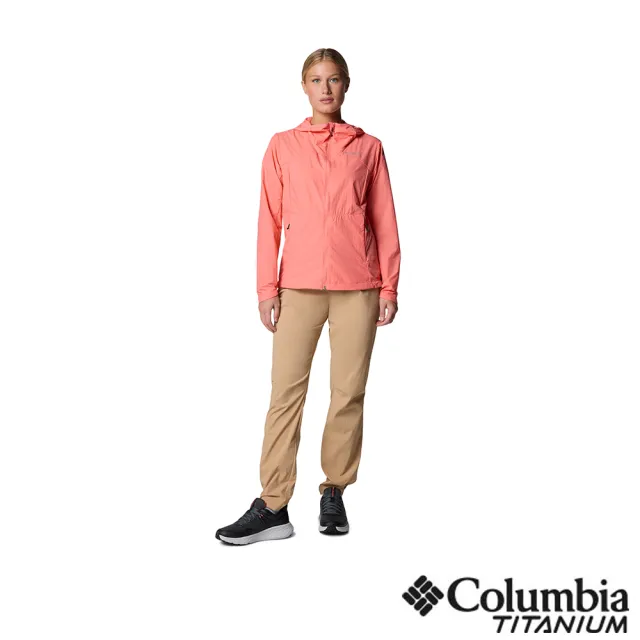 【Columbia 哥倫比亞】女款-超防曬UPF50防潑水風衣-曙光粉(UWR73110AW/JS)