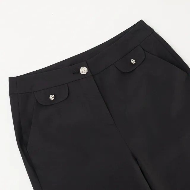【ILEY 伊蕾】率性優雅九分小直筒褲(兩色；M-2L；1252316437)
