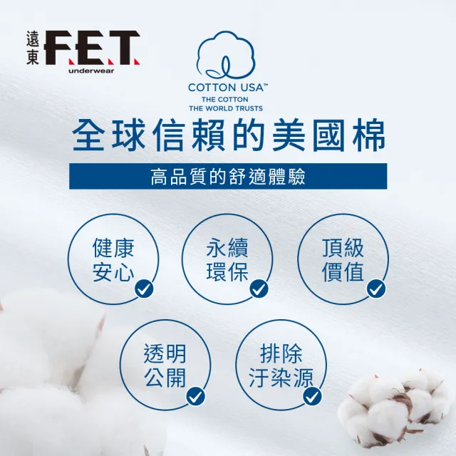 【遠東FET】3件組 C+透氣棉抑菌排汗U領短袖(內衣/男內著/零著感)