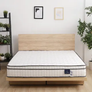 【本木】湯斯 北歐房間三件組 床頭片+二線床墊+木屐底-雙大6尺