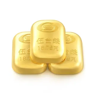 【點睛品】伍台錢x3塊 黃金金條_計價黃金(共56.25克)