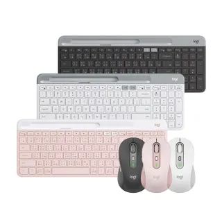 【Logitech 羅技】K580 超薄跨平台藍牙鍵盤 + M750多工靜音無線滑鼠