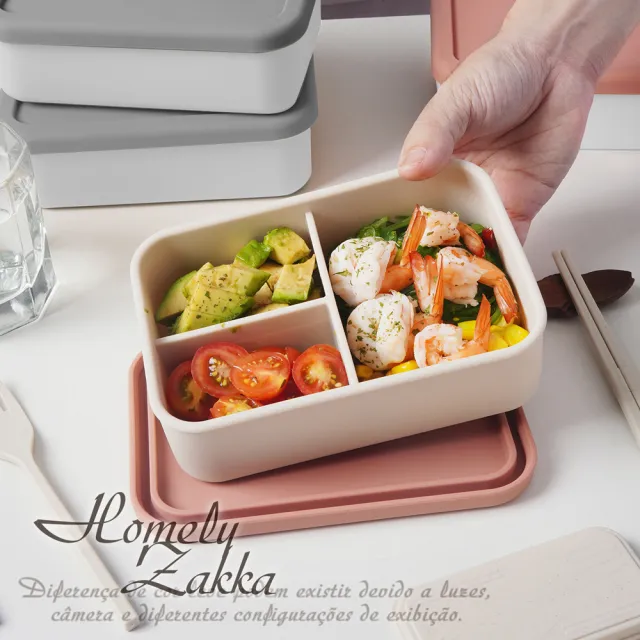 【Homely Zakka】北歐風高顏值撞色長方型享瘦減脂211餐盒/分隔便當盒_3色任選(微波爐加熱 減脂便當盒)