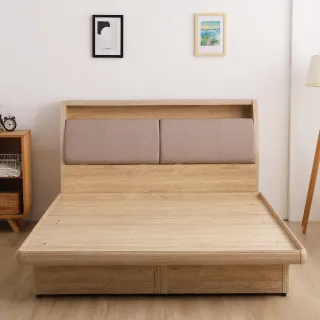 【本木】羅伯 貓抓皮收納插座房間二件組(雙人加大6尺 床頭+掀床)