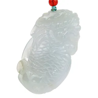 【JA-ME】天然A貨翡翠冰膠藍底魚躍龍門項鍊(年終慶/年貨節/招財開運/現貨/僅此一件)