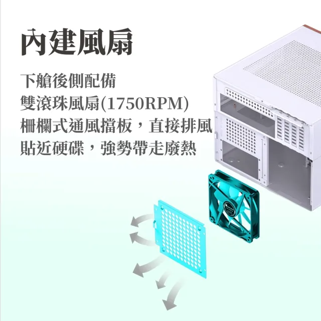 【JONSBO 喬思伯】N4 8硬碟 NAS mATX 機殼 黑/白(熱插拔/胡桃實木/內建雙滾珠扇/SFX/分艙)