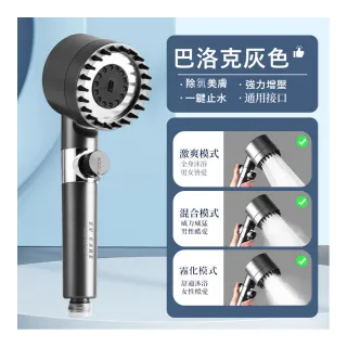 【EU CARE 歐台絲路】德國技術增壓蓮蓬頭花灑一鍵止水含6濾心(省水 加壓 過濾雜質)