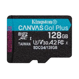 【Kingston 金士頓】Canvas Go Plus microSD SDCG4/128GB 記憶卡(SDCG4/128GB)