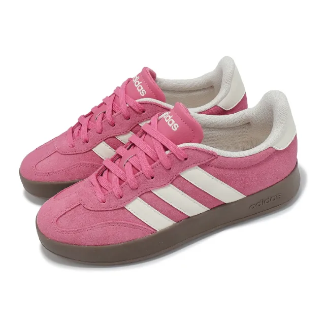 【adidas 愛迪達】休閒鞋 Barreda 男鞋 女鞋 粉白 焦糖底 復古 麂皮 情侶鞋 愛迪達(JQ4237)