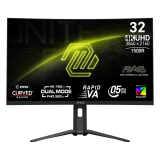 【MSI 微星】MAG 321CUPDF 32型 曲面電競顯示器(4K/VA/160Hz/DP+HDMI+Type C/雙模式設計/ FreeSync™)
