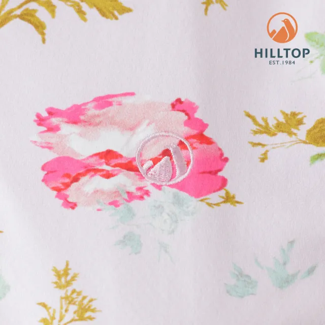 【Hilltop 山頂鳥】Polygiene抗菌抗UV吸濕快乾印花POLO衫 女款 淺粉｜PS14XFL7ECFZ