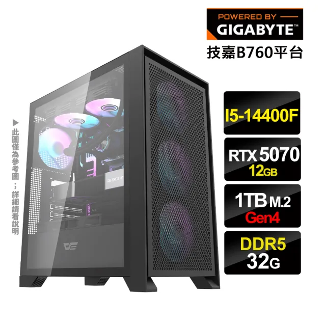 【技嘉平台】i5十核GeForce RTX5070{魔物獵人2.0}電競電腦(i5-14400F/B760/32G D5/1TB_M.2)