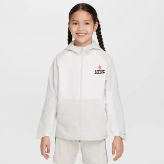 【NIKE 耐吉】外套 童裝 大童 男女童 運動連帽外套 K NK DF WOVEN JACKET GCEL 灰白 IH0831-072