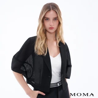 【MOMA】俐落輕透繭型短版罩衫(兩色)