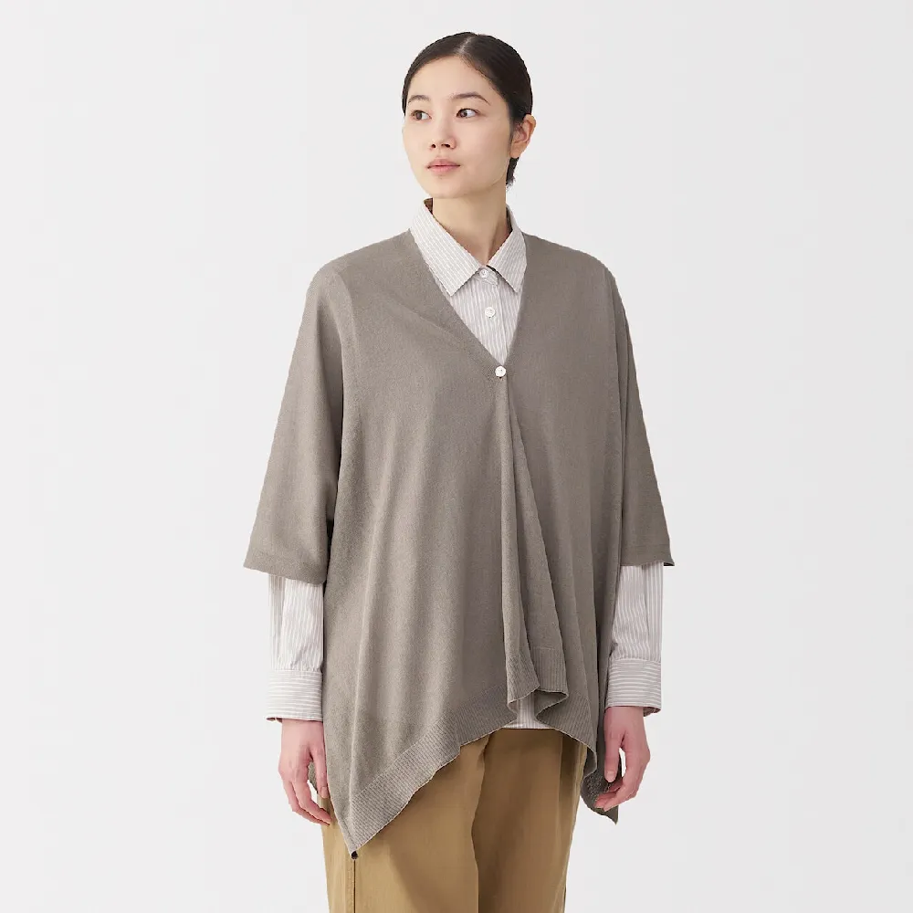 【MUJI 無印良品】棉強撚附扣短外套式披肩(共6色)