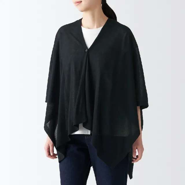 【MUJI 無印良品】棉強撚附扣短外套式披肩(共6色)
