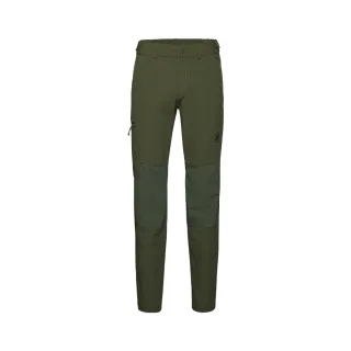 【Mammut 長毛象官方直營】Runbold Guide SO Pants Men 防風防潑水健行軟殼長褲 深沼澤綠 男款 #1021-01460