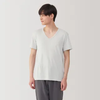 【MUJI 無印良品】男清爽舒適棉質V領短袖T恤(共4色)