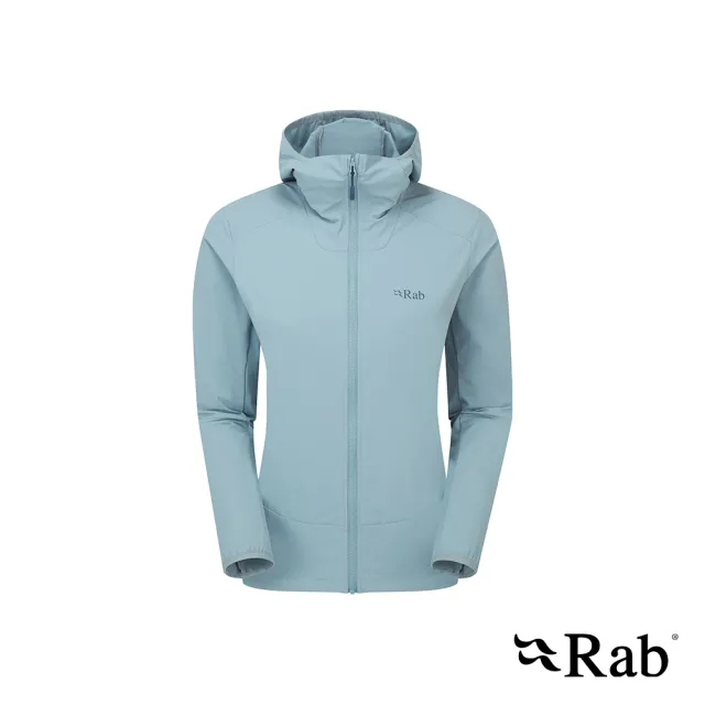 【RAB】Borealis Hoody Wmns 彈性防風透氣連帽外套 女款 堡壘灰 #QWS77