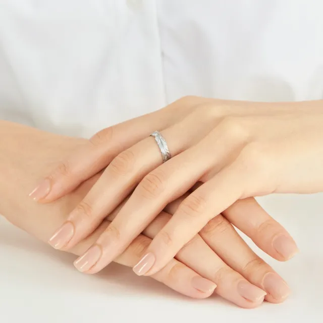 【點睛品】全18K 愛情密語 邱比特之羽 18K金戒指(男戒)