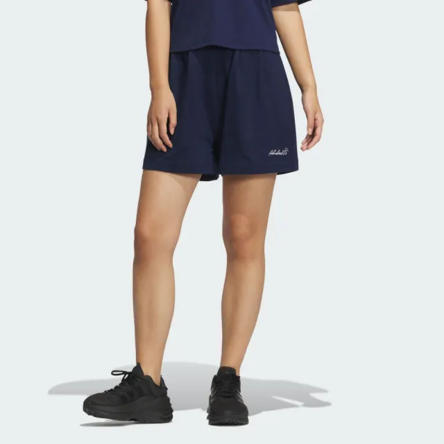 【adidas 愛迪達】短褲 女 運動褲 亞規 VER KN SHORTS 藍 JZ5847(L5053)