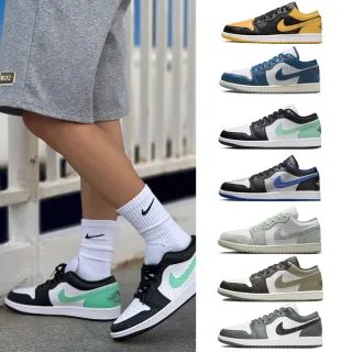 【NIKE 耐吉】運動鞋 休閒鞋 喬丹 低筒 AIR JORDAN 1 LOW 男鞋 藍白黑紅 AJ1 低筒 多款(FN5214-141&)