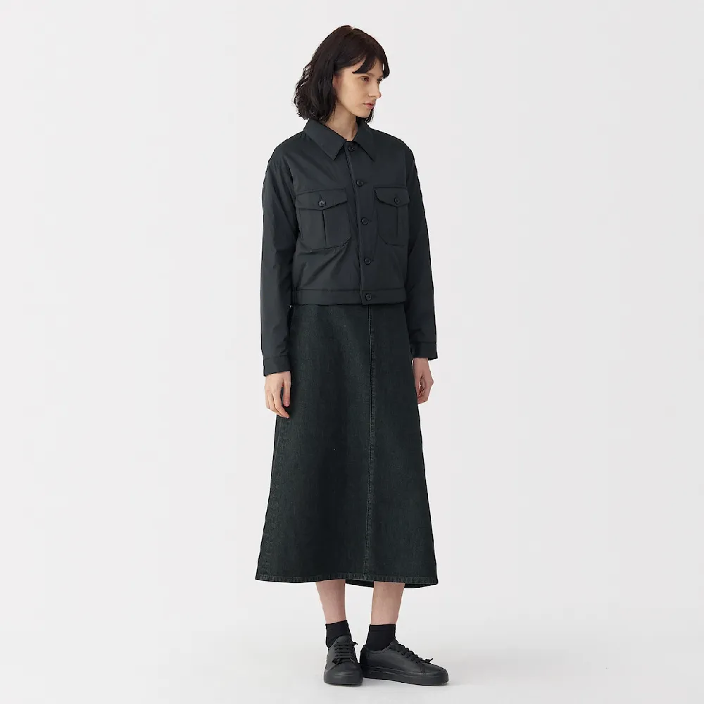【MUJI 無印良品】MUJI Labo女和紙混丹寧裙