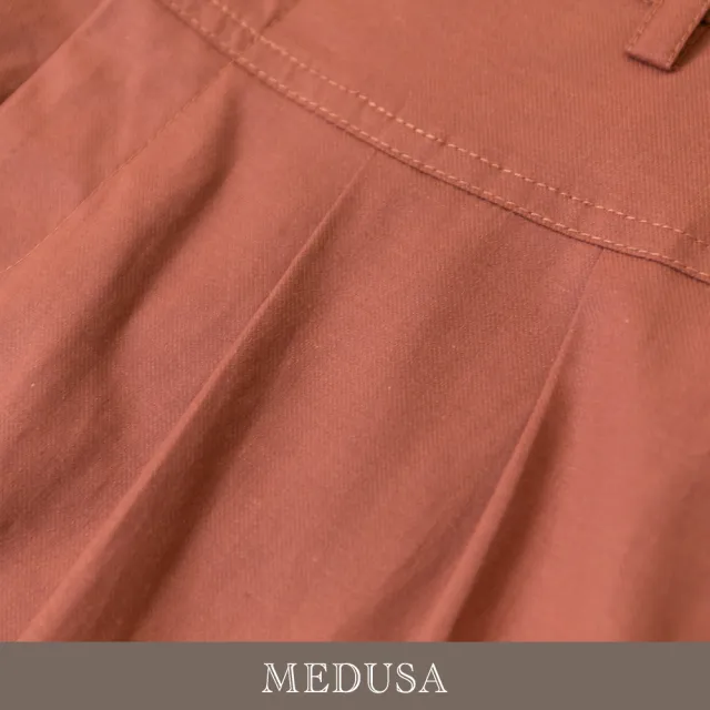 【MEDUSA 曼度莎】現貨-天絲棉褶邊直筒休閒寬褲（M-XL）｜女休閒褲 直筒褲(601-5080B)