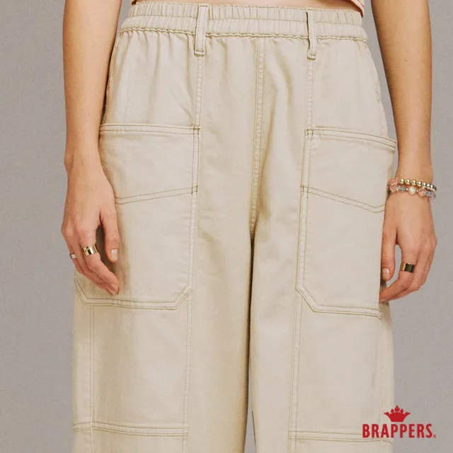【BRAPPERS】女款 冰膚美丹寧系列-冰膚美高腰微彈大直筒褲(卡其)
