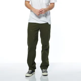 【JEEP】男裝 造型剪裁撞釘工裝長褲(綠色)