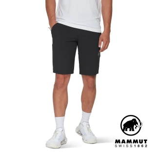 【Mammut 長毛象官方直營】Hiking V Shorts Men 防曬彈性健行短褲 黑色 男款 #1023-01150