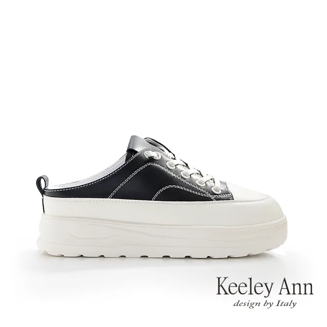 【Keeley Ann】免綁帶厚底穆勒休閒鞋(黑色524942110-Ann系列)
