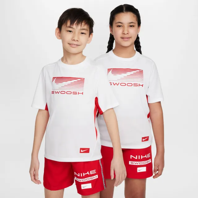 【NIKE 耐吉】短袖上衣 童裝 大童 男童 B NK DF MULTI  SS TOP GX LOVE 白紅 HJ3743-101