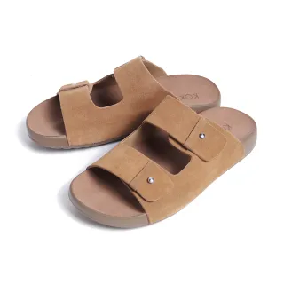 【KOKKO】極簡個性麂皮輕量勃肯拖鞋(棕色)