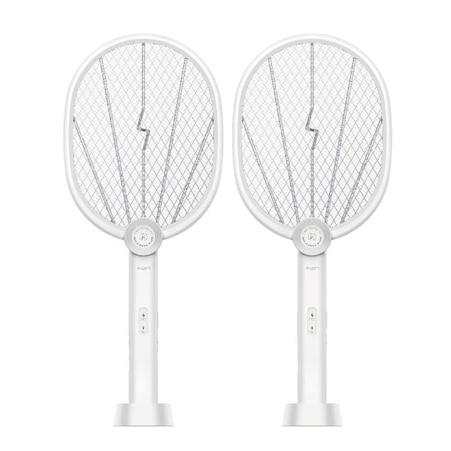 【日本AWSON歐森】LED紫光誘蚊二合一充電式電蚊拍/捕蚊拍-二入組(AML-2365)