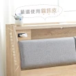【藤原傢俬】貓抓皮靠枕收納床頭箱附充電插座雙人5尺(不含床架/底)