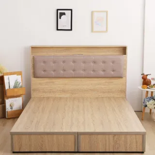 【本木】捷絲 貓抓皮靠枕插座房間二件組(雙人加大6尺 床頭+六分加厚床底)