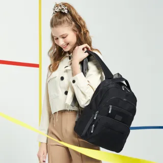 【金安德森】輕甜旅程 多功能隔層大款後背包(黑色)