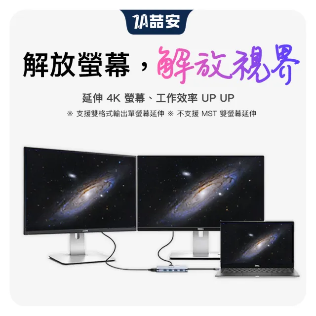 【ZA 喆安】11合1 USB Type-C HUB轉接集線器(支援Type-C HDMI/VGA投影/充電/傳輸/記憶讀卡/RJ45網路/耳機)