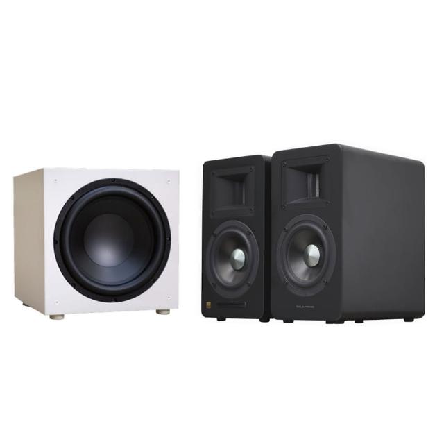 【AIRPULSE】A100 PLUS啞光黑+ELAC SUB1225W(雙聲道主動式音箱+12吋重低音喇叭)