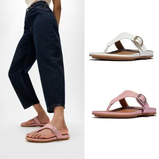 【FitFlop】GRACIE 扣環皮革夾腳涼鞋-女(二色)